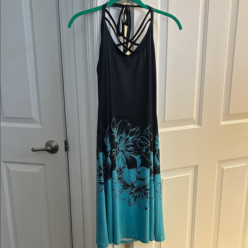 Noracora Black and Blue Floral Dress